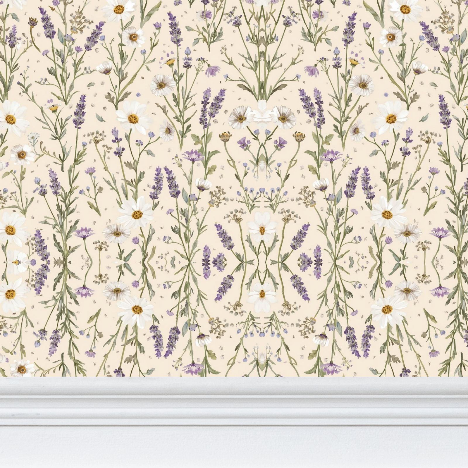 Meadow Bloom – Daisy & Lavender Botanical Wallpaper