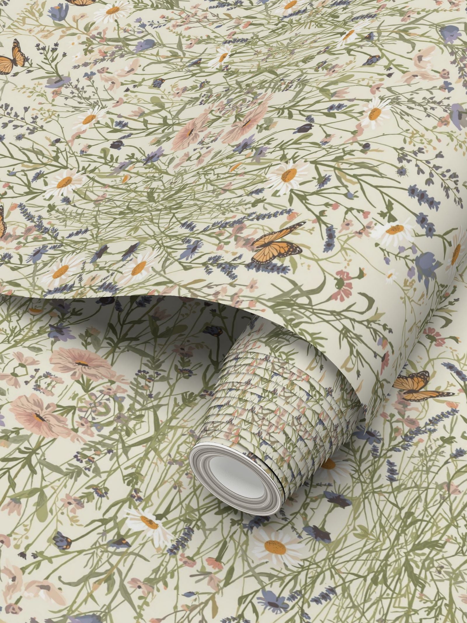 Butterfly Meadow – Wildflower & Butterfly Botanical Wallpaper