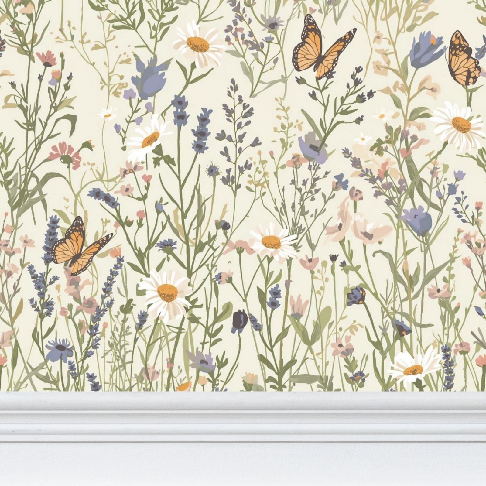 Butterfly Meadow – Wildflower & Butterfly Botanical Wallpaper