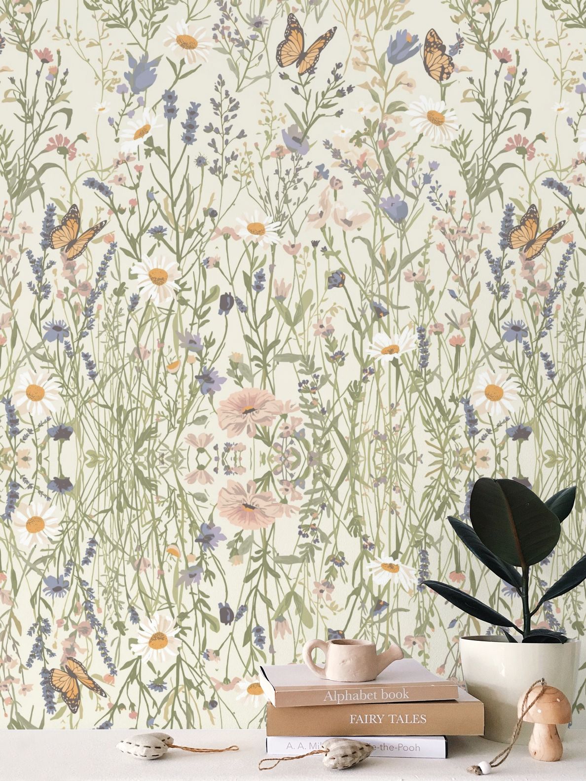 Butterfly Meadow – Wildflower & Butterfly Botanical Wallpaper